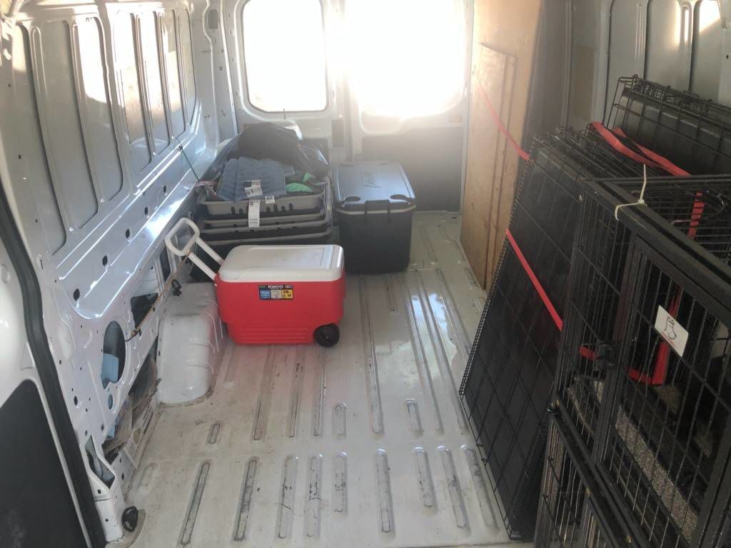 Inside the van